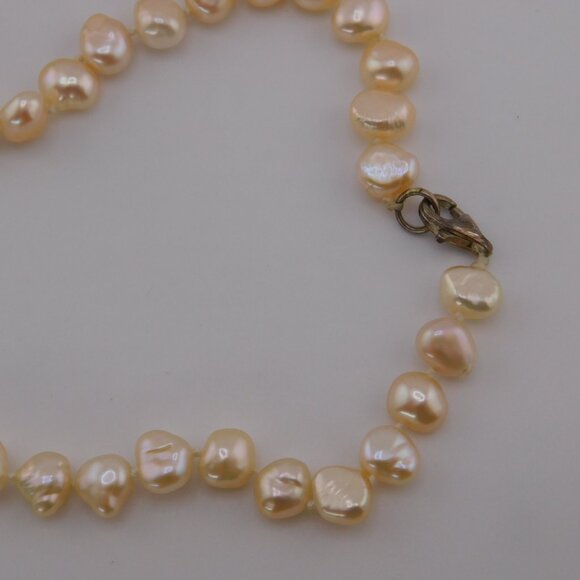 24” Natural Baroque Freshwater Pearl Necklace w/ 925 Sterling Silver Clasp - Picture 5 of 11